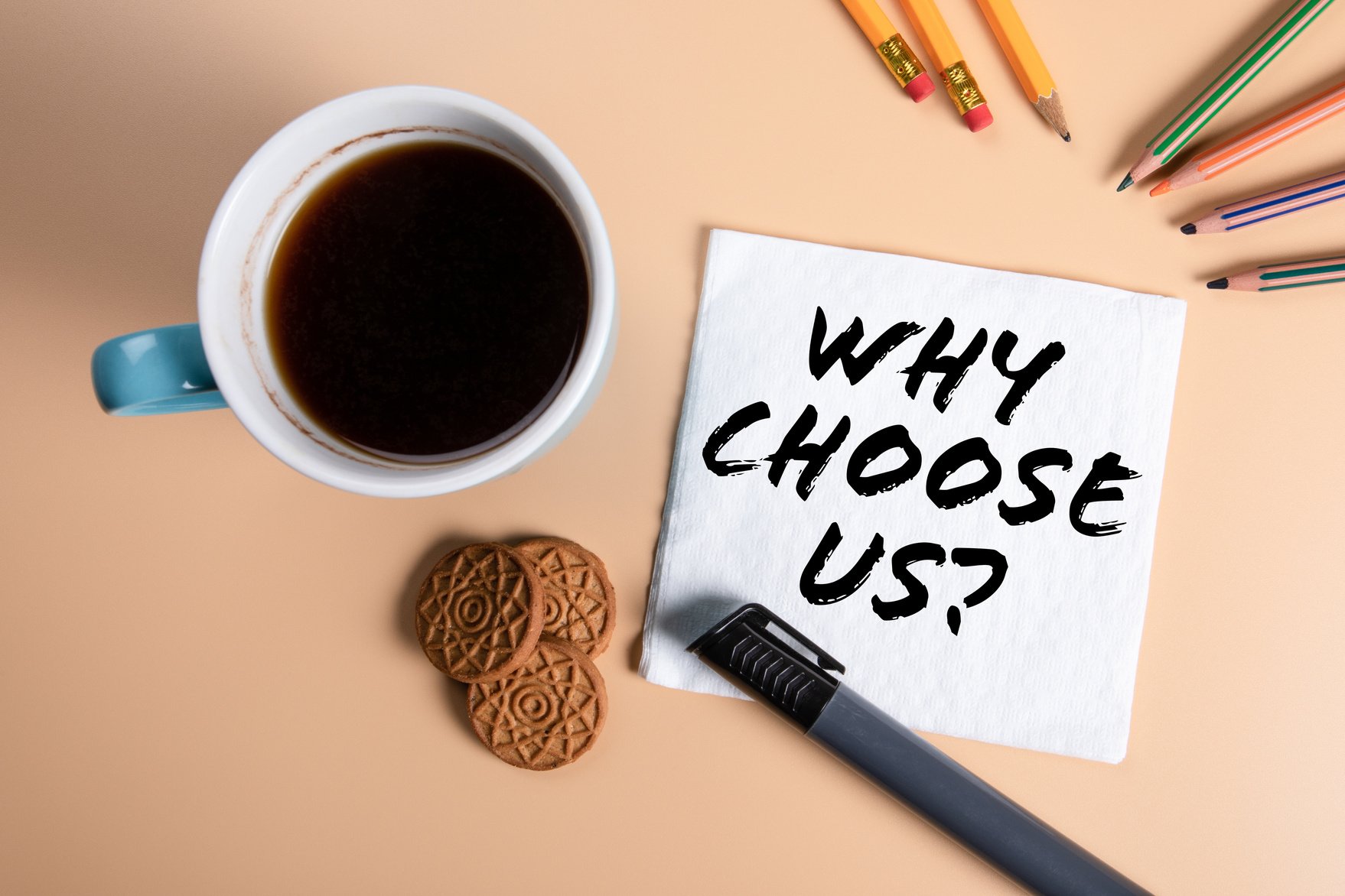 Why choose us. Market research, survey, business plan and report concept